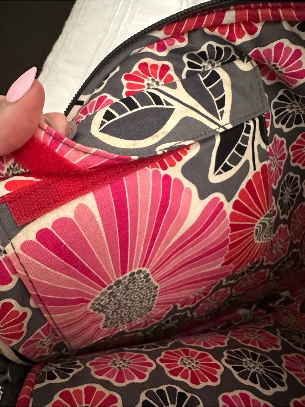 Vera Bradley Floral Quilted Laptop Sleeve in Pink and Gray